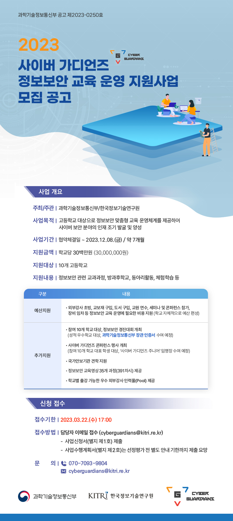 붙임6. [포스터] 2023년 사이버 가디언즈 정보보안 교육 운영 지원사업.jpg